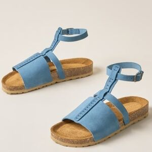 New Sundance blue italian suede sandals size 41/ 10